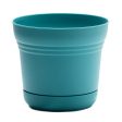 Bloem Saturn 10.8 in. H X 12 in. D Plastic Planter Bermuda Teal Online now