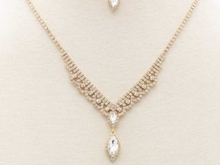 Marquise Shape Rhinestone Necklace For Discount