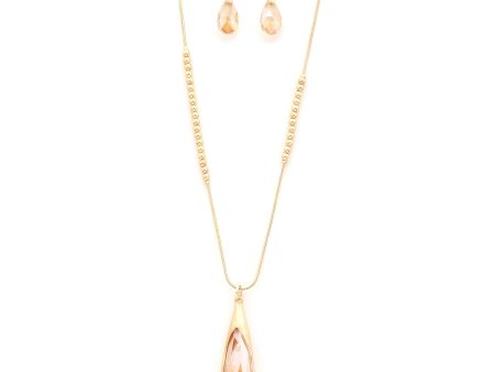 Long Teardrop Pendant Beaded Necklace Online now