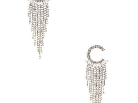 Crystal C Shape Baguette Fringe Earring Online Hot Sale