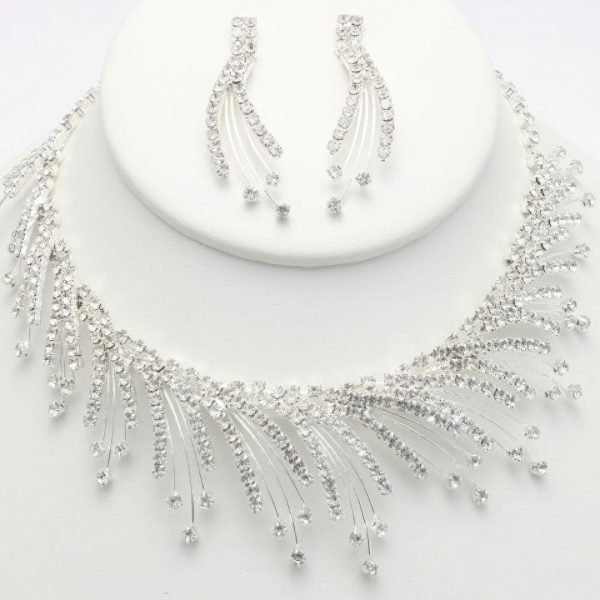 Rhinestone Necklace Earring Set For Sale