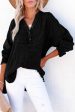 Buttoned Long Sleeve Blouse For Discount