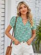 Mandy Floral Notched Neck Blouse Sale