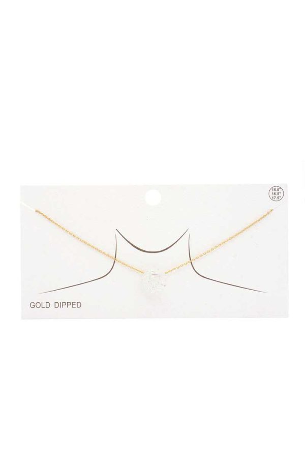 Iridescent Circle Gold Dipped Necklace Online Sale