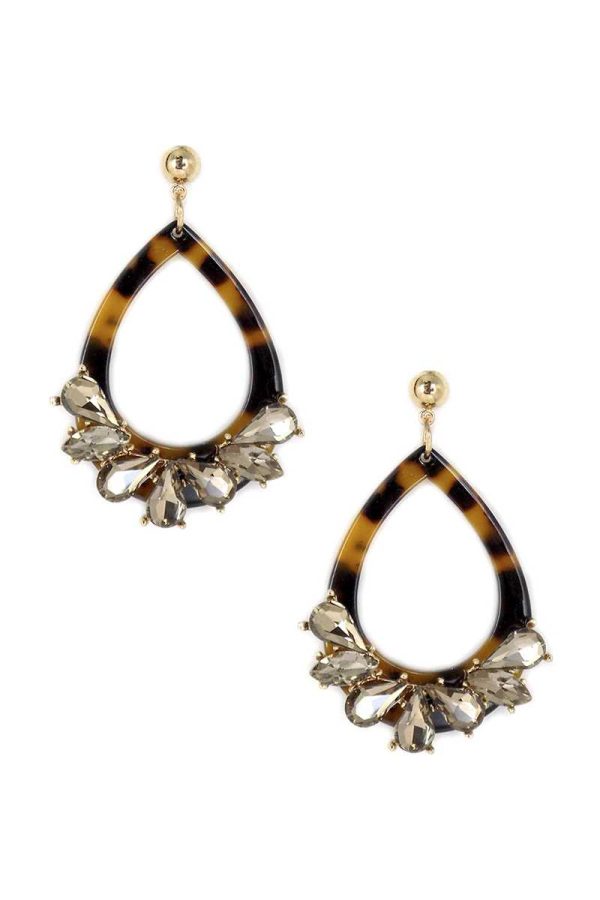 Acetate Rhinestone Teardrop Dangle Earring Online