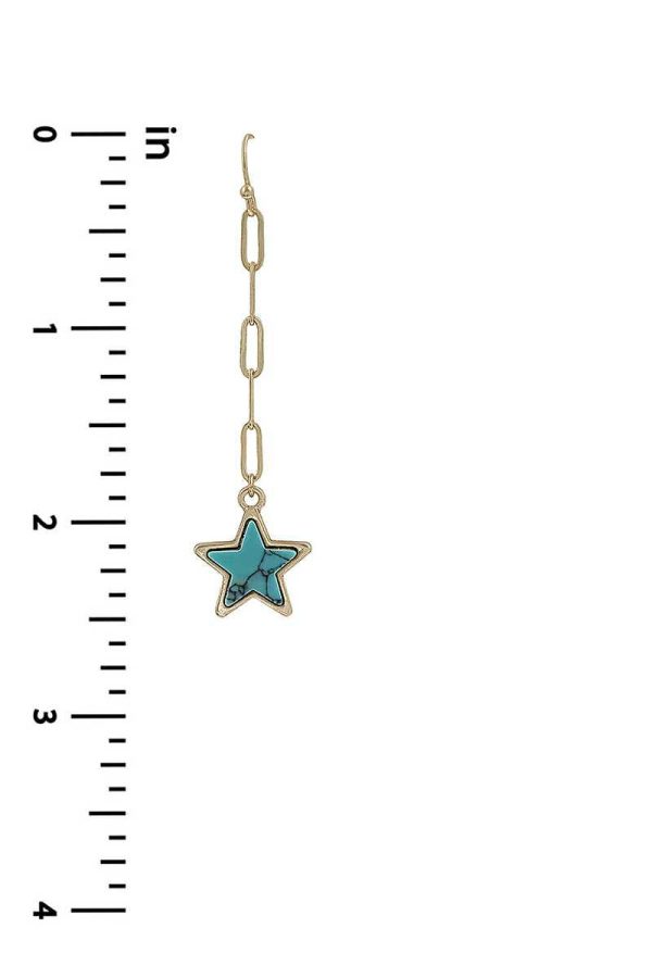 Chain Link Marble Star Earring For Sale