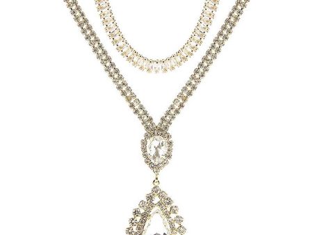 Crystal Dangle Tear Choker And Necklace Set Online