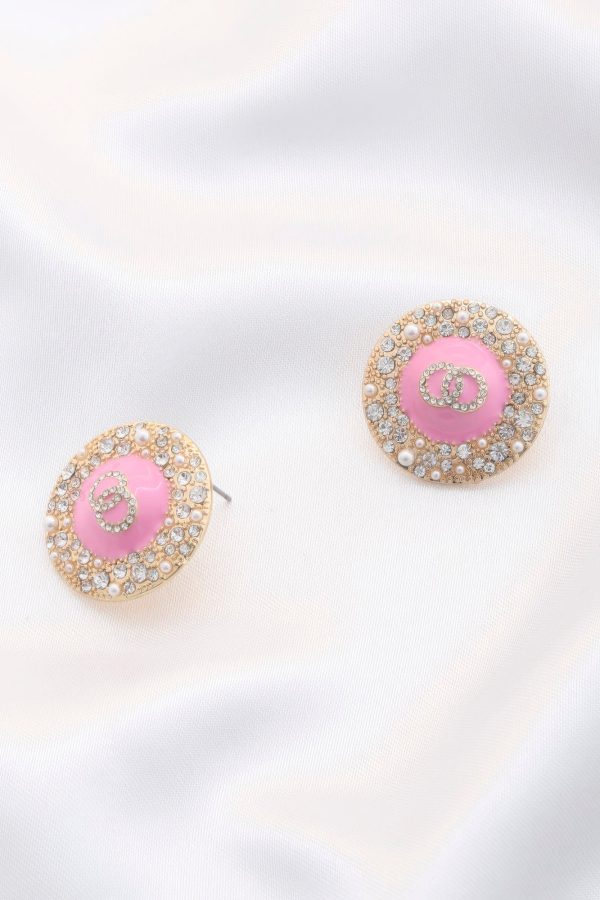 Double Circle Round Metal Earring Online now