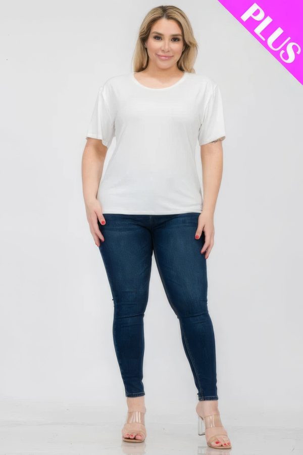 Plus Size Basic Short Sleeve T-shirt For Cheap