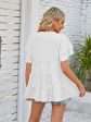 Tiered Notched Short Sleeve Blouse Sale