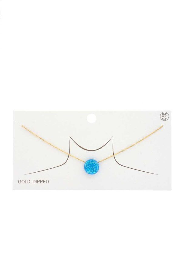 Iridescent Circle Gold Dipped Necklace Online Sale