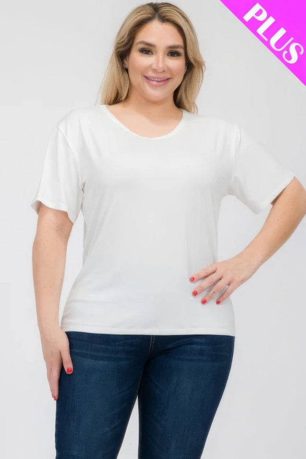 Plus Size Basic Short Sleeve T-shirt For Cheap