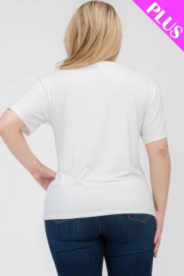 Plus Size Basic Short Sleeve T-shirt For Cheap