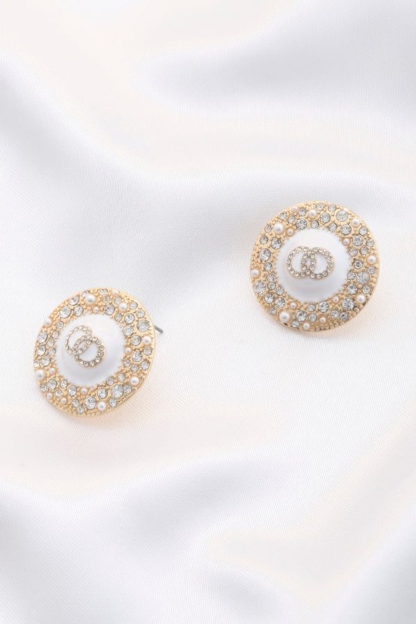 Double Circle Round Metal Earring Online now