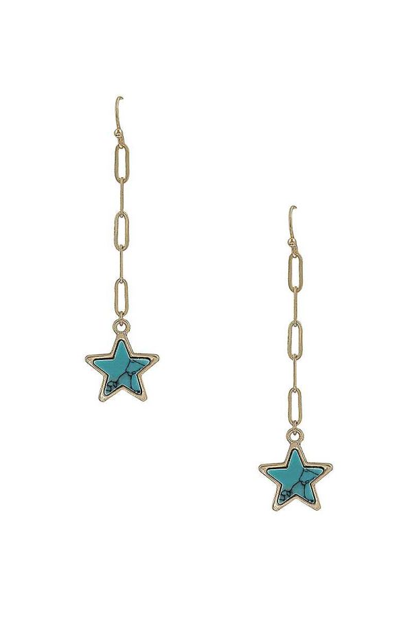 Chain Link Marble Star Earring For Sale