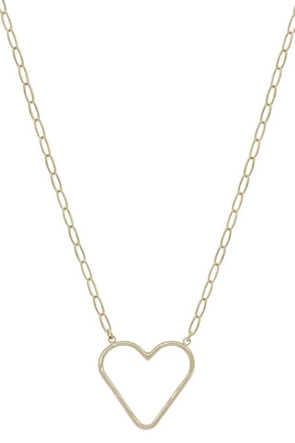 Metal Chain Heart Pendant Necklace Fashion