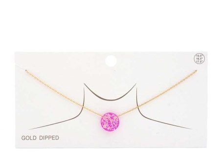 Iridescent Circle Gold Dipped Necklace Online Sale