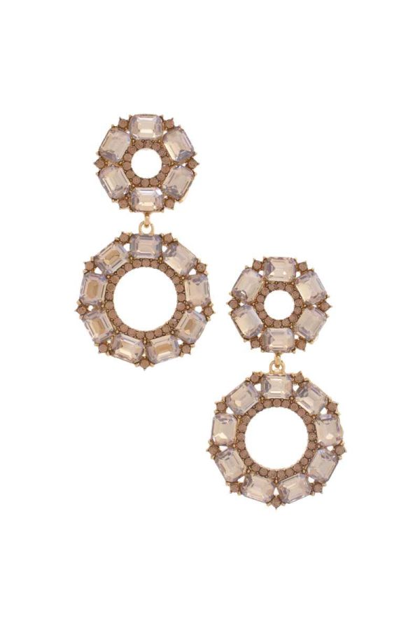 Double Circle Rhinestone Earring Hot on Sale