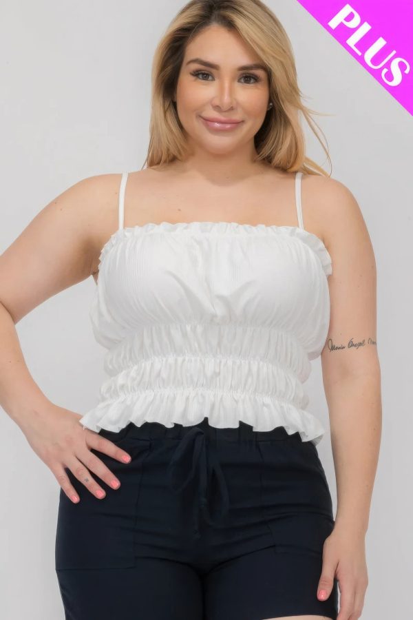 Plus Size Tiered Shirred Body Crop Top Sale