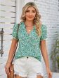 Mandy Floral Notched Neck Blouse Sale