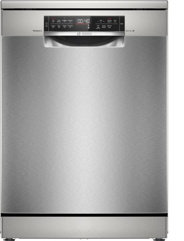 Bosch Serie 6 SMS6TCI01G Wifi Connected Standard Dishwasher - Silver   Inox - A Rated Online Sale