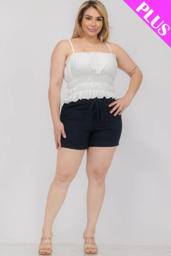 Plus Size Tiered Shirred Body Crop Top Sale