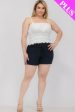 Plus Size Tiered Shirred Body Crop Top Sale