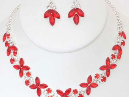 Rhinestone Crystal Necklace And Earring Set Supply