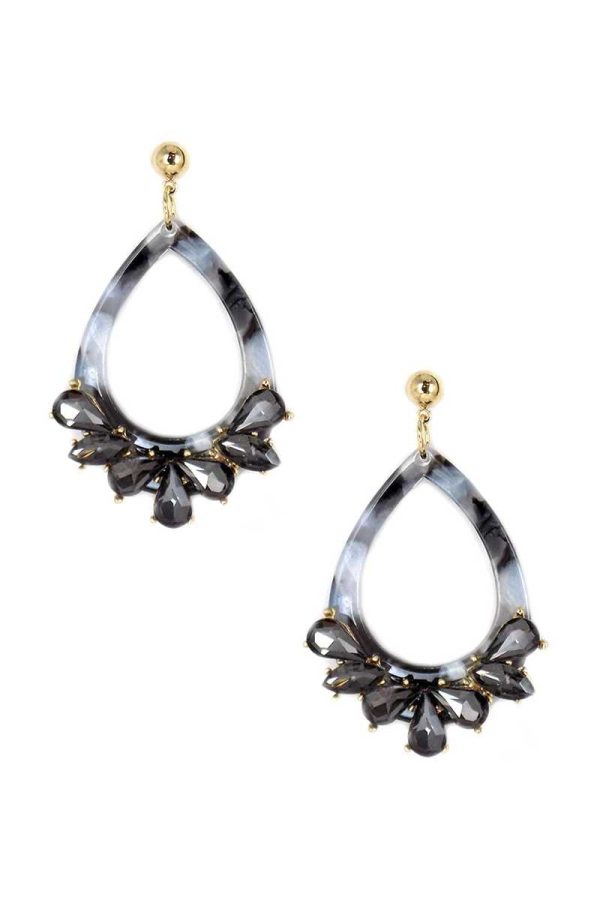 Acetate Rhinestone Teardrop Dangle Earring Online