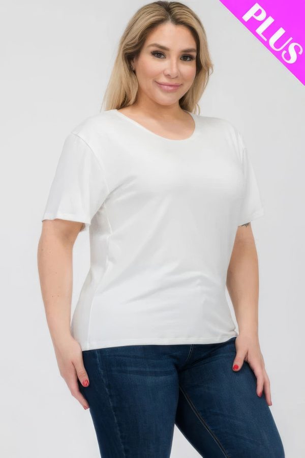 Plus Size Basic Short Sleeve T-shirt For Cheap