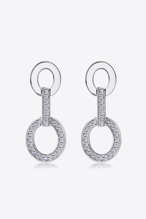 Moissanite 925 Sterling Silver Earrings For Sale