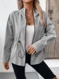 Ivy Lane Drawstring Zip Up Hooded Jacket Online Sale