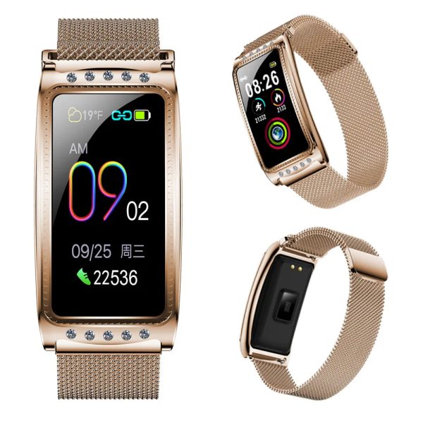 F28 Women Smart Watch For Android IOS Heart Rate Measuring Blood Pressure Monitor Women s Bracelet Waterproof Fitness Bracelet Fashion