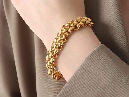 Gold-Plated Toggle Clasp Bracelet Online now