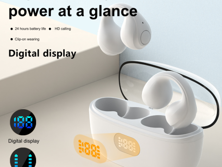 JS352 Headphones HIFI Sound Big Battery Life Clip-On Earbuds LED Display TWS Wireless Earphone For Gaming Sport Supply