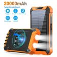 Wireless charging solar power bank 20000 mAh large capacity mobile phone outdoor power bank Online now