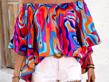 Printed Off-Shoulder Blouse on Sale