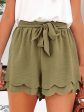 Tied Layered Scalloped Hem Shorts For Sale