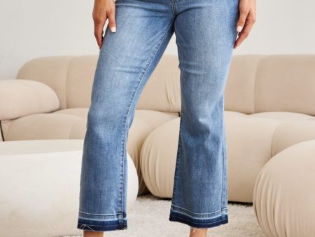 Judy Blue Full Size Release Hem Cropped Bootcut Jeans Online Sale