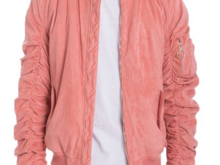 Mirosuede Scrunched Bomber Jacket Cheap