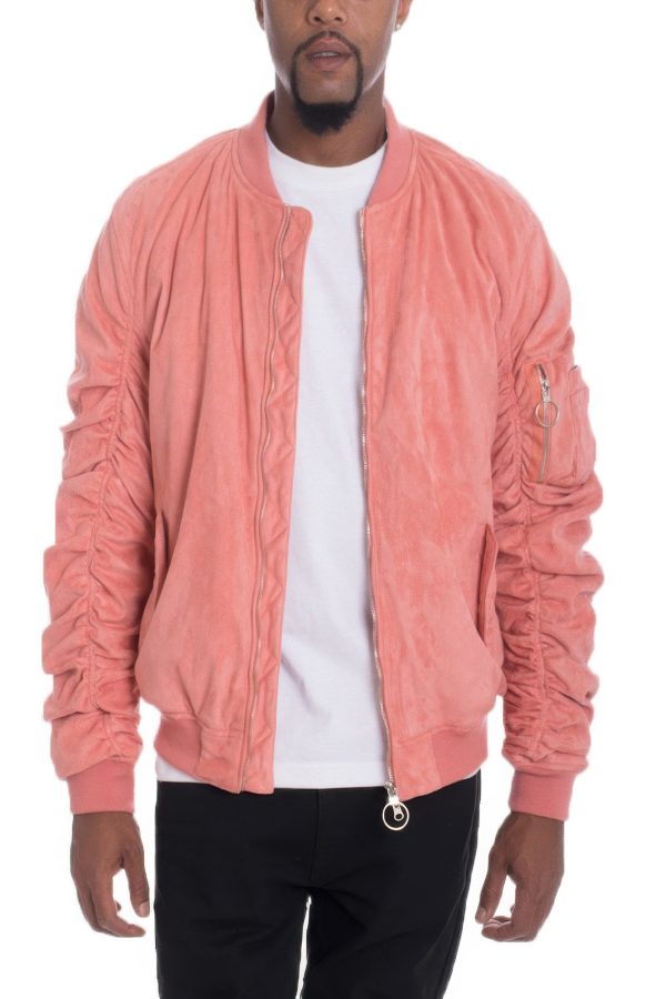 Mirosuede Scrunched Bomber Jacket Cheap