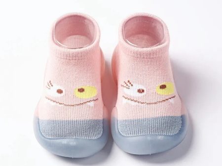 1 Pair Baby Socks Shoes Wear Resistant Flexible Rubber Sole Breathable Baby Infant Toddler Socks Shoes Pink 22 23, Inner Length 13.5cm   5.3in Fashion