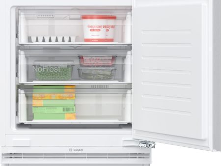 Bosch Serie 4 GUN21VFE0G Wifi Connected 60cm Integrated Undercounter Frost Free Freezer - Fixed Door Fixing Kit - White - E Rated Discount