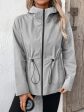 Ivy Lane Drawstring Zip Up Hooded Jacket Online Sale