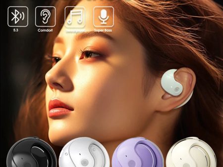 outdoor sport dustproof  Noise reduction wireless bluetooth 5.3 comfort earhook earbuds earphones on Sale