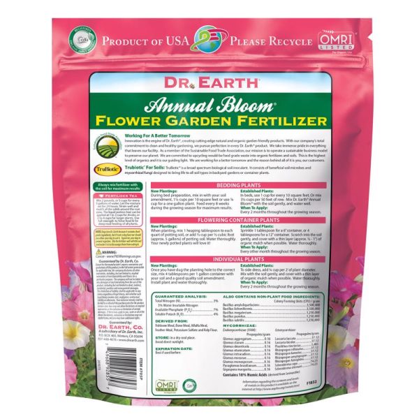 Dr. Earth Annual Bloom Organic Granules Marigold, Daylilies Plant Food 4 lb Online Sale